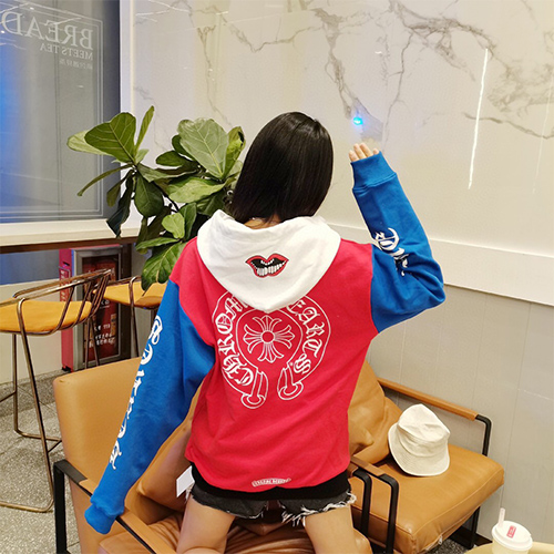 クロムハーツ パーカー 長袖Tシャツ ♡ 配色カラーパーカー ♡