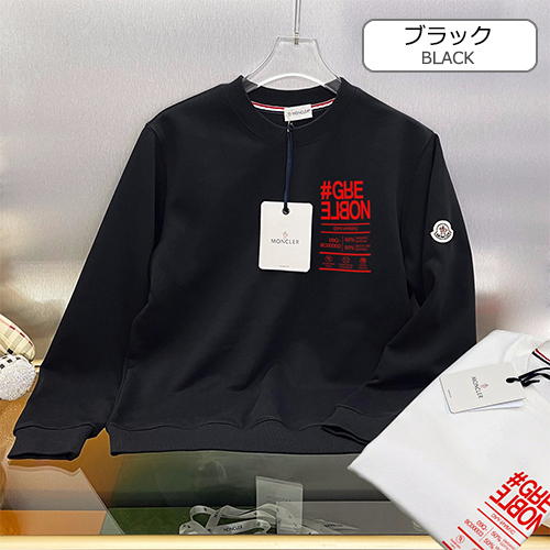 モンクレール偽物 長袖 スウェットTシャツ高品質 ♡ 赤い文字 ポイント ♡ ブラック&ホワイト ♡