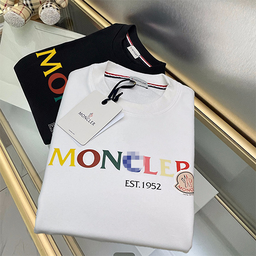 モンクレール偽物 長袖 スウェットTシャツ高品質 ♡ MONCLER彩色の文字ポイント ♡ ブラック&ホワイト ♡