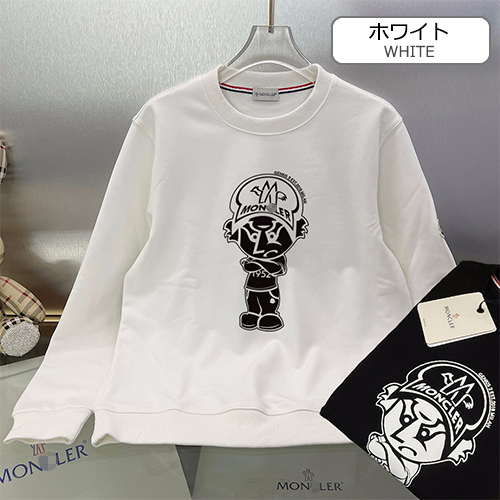 モンクレールコピー  長袖 スウェットTシャツ高品質　  ♡　ブラック＆ホワイト　♡  MONCLER　♡