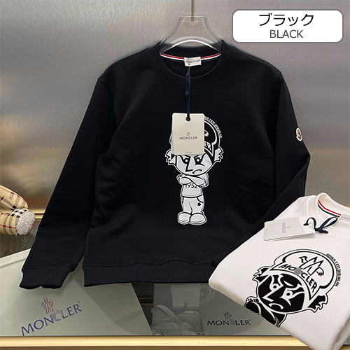 モンクレールコピー  長袖 スウェットTシャツ高品質　  ♡　ブラック＆ホワイト　♡  MONCLER　♡