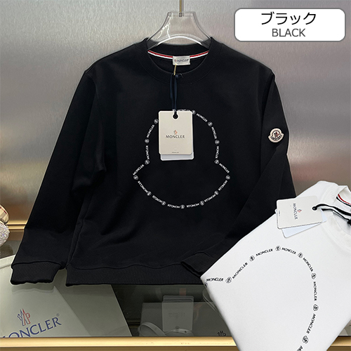 モンクレールコピー 長袖 スウェットTシャツ高品質 ♡ ブラック&ホワイト ♡ MONCLER ♡