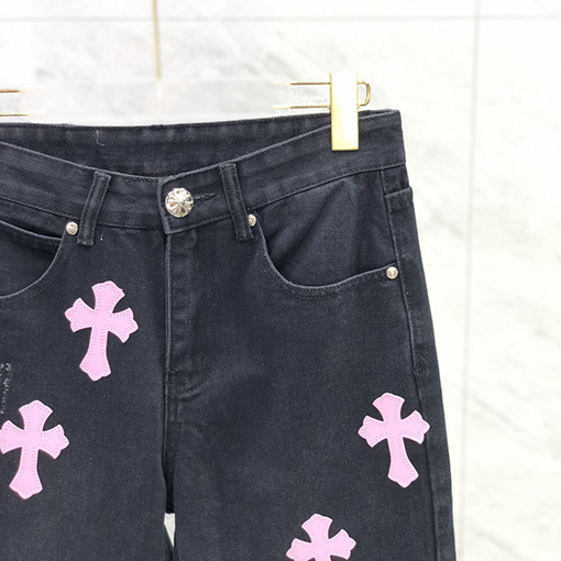 クロムハーツ デニムパンツ   メンズファッションの通販    ♡ ピンク十字架ポイント ♡ 28.30.32.34.36サイズ ♡