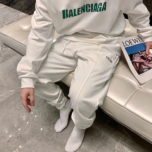 セリーヌスウェットパンツ コピー CELINE ロゴ ♡ 高品質 ♡ XS~L ♡ ホワイト単色 ♡