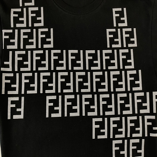 【 23ss新商品✨】フェンディ服コピー  23FFプリントロゴ  半袖Tシャツ  ✶ ブラック・ホワイト　 ✶  XS~L ✶