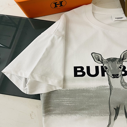 【 23ss新商品✨】バーバリー服偽物 プリント半袖Tシャツメンズファッション通販 2色 ✶ ブラック・ホワイト✶ XS~L ✶