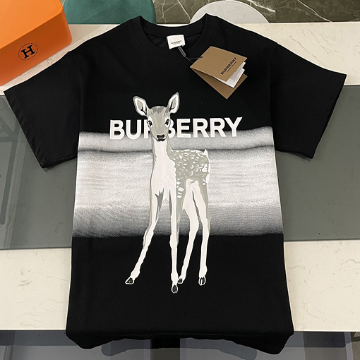 【 23ss新商品✨】バーバリー服偽物 プリント半袖Tシャツメンズファッション通販 2色 ✶ ブラック・ホワイト✶ XS~L ✶
