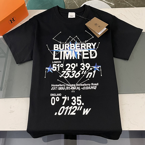 【 23ss新商品✨】バーバリー服偽物 プリント半袖Tシャツメンズファッション通販 2色 ✶ ブラック・ホワイト✶ XS~L ✶