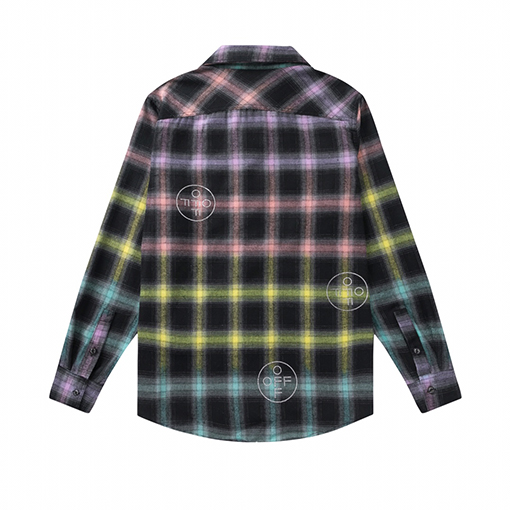 特別T-Shirt  オフホワイト チェック シャツ   OWカラーチェックホットピース シャツ