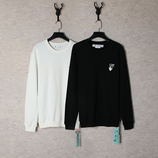 オフホワイト スウェット長袖 Tシャツ ★ 固有矢印ロゴディテール★