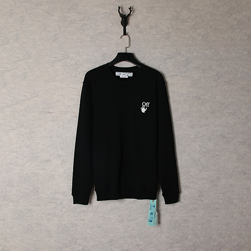 オフホワイト スウェット長袖 Tシャツ ★ 固有矢印ロゴディテール★