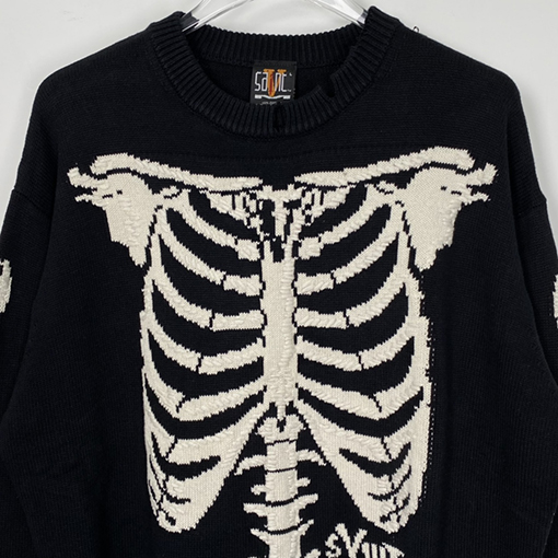 セント マイケルX VLONE KNIT BONE 骸骨 ニット  セーター  オーバーサイズ