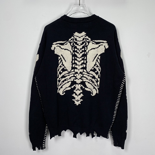 セント マイケルX VLONE KNIT BONE 骸骨 ニット  セーター  オーバーサイズ
