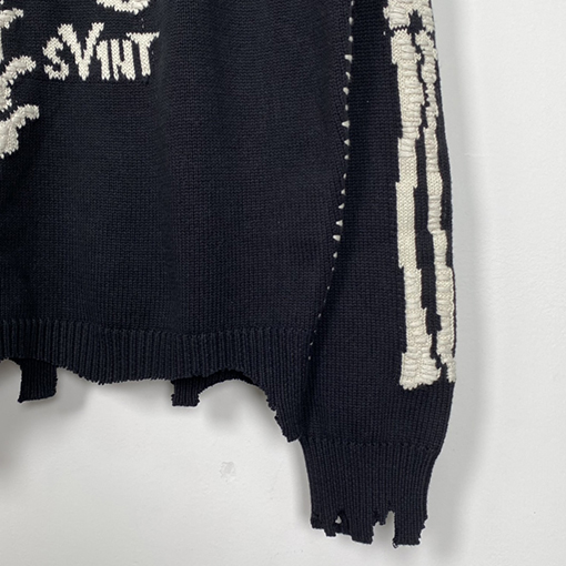 セント マイケルX VLONE KNIT BONE 骸骨 ニット  セーター  オーバーサイズ