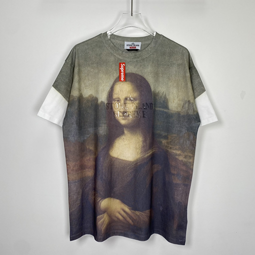 【コラボシリーズ✨】SUPREME 22SS STONE ISLAND服コピー ★  モナリザ 半袖 Tシャツの通販 ★