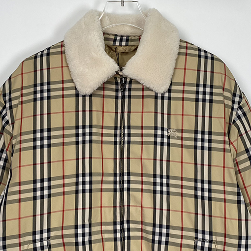 【コラボシリーズ✨】Supreme x Burberryコピー チェック ダウンジャケット★ Shearling Collar Down Puffer Jacket★