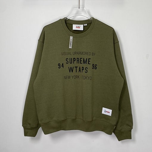 【コラボシリーズ✨】Supreme FW21 X WTAPSコピー ★ SUPRE WTAPSロゴスウェット長袖 Tシャツ2色★