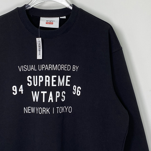 【コラボシリーズ✨】Supreme FW21 X WTAPSコピー ★ SUPRE WTAPSロゴスウェット長袖 Tシャツ2色★