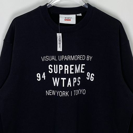 【コラボシリーズ✨】Supreme FW21 X WTAPSコピー ★ SUPRE WTAPSロゴスウェット長袖 Tシャツ2色★