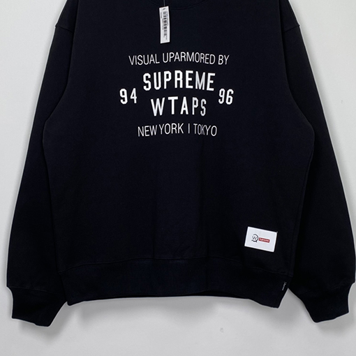 【コラボシリーズ✨】Supreme FW21 X WTAPSコピー ★ SUPRE WTAPSロゴスウェット長袖 Tシャツ2色★