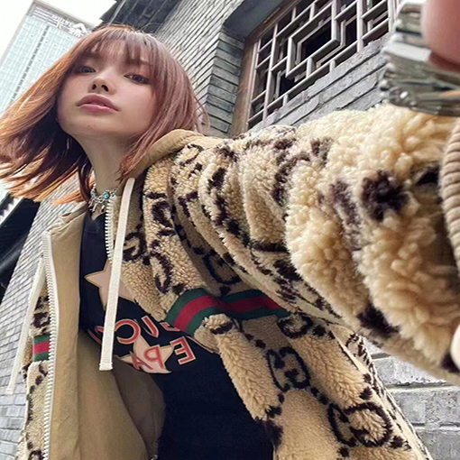 【入荷 】グッチフリースジャケットアウター ダブルGロゴ ワンカラー S.M.L