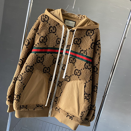【入荷 】グッチフリースジャケットアウター ダブルGロゴ ワンカラー S.M.L