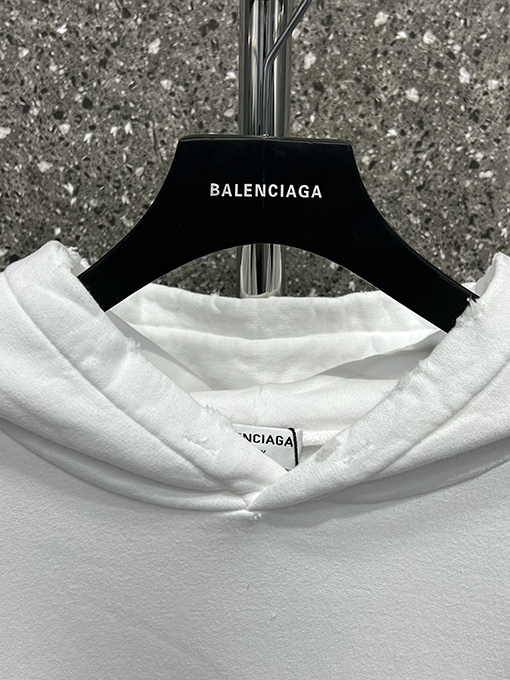バレンシアガ人気高品質フード パーカー  BALENCIAGAサインの文字 　 ブラック・ホワイト