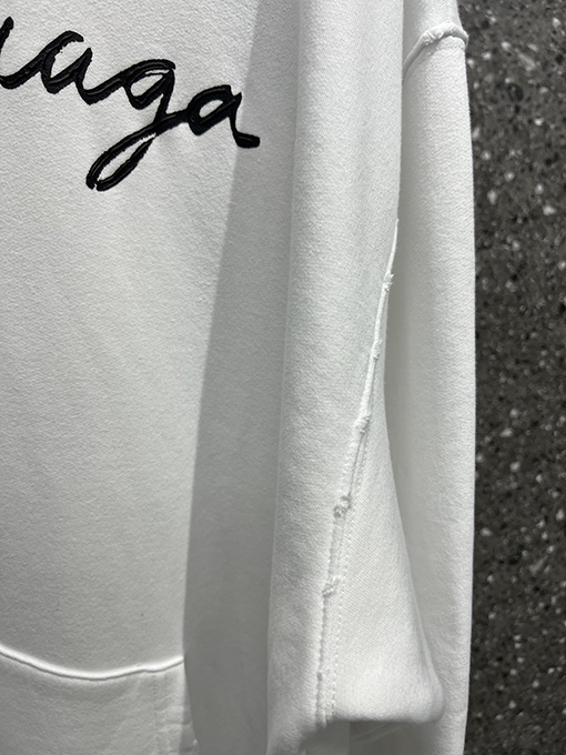 バレンシアガ人気高品質フード パーカー  BALENCIAGAサインの文字 　 ブラック・ホワイト