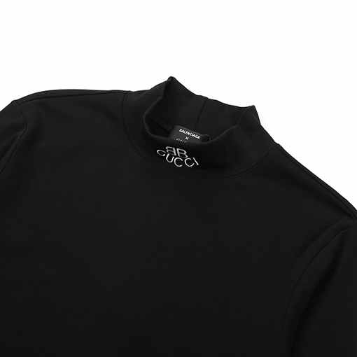 コラボシリーズ グッチ x バレンシアガ コピー 長袖 Tシャツ 襟BBGucciロゴ