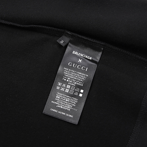 コラボシリーズ グッチ x バレンシアガ コピー 長袖 Tシャツ 襟BBGucciロゴ