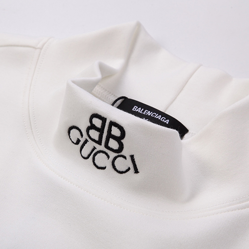 コラボシリーズ グッチ x バレンシアガ コピー 長袖 Tシャツ 襟BBGucciロゴ