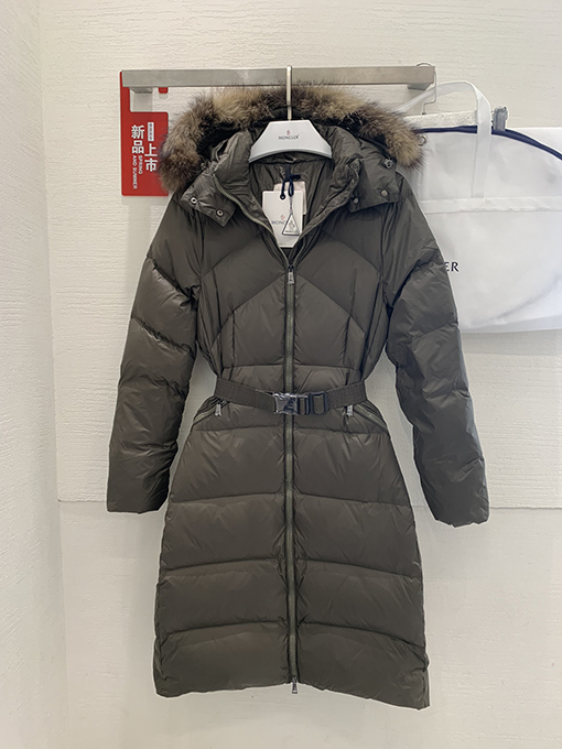 【レディースロングコートの通販】モンクレール服コピーダウンジャケットアウター フォックス ベルトディテール