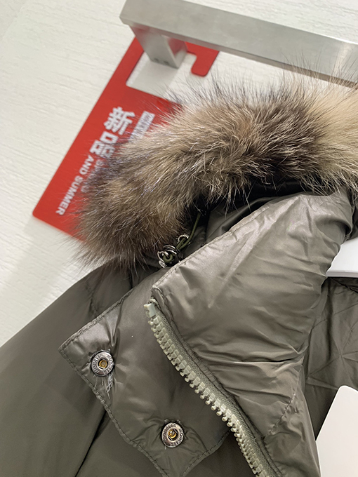 【レディースロングコートの通販】モンクレール服コピーダウンジャケットアウター フォックス ベルトディテール