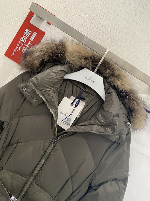 【レディースロングコートの通販】モンクレール服コピーダウンジャケットアウター フォックス ベルトディテール