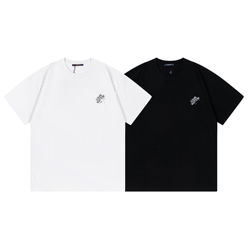 23ss春夏 ルイヴィトン服偽物メンズレディース 半袖 Tシャツの通販 Louis Vuittonロゴ刺繍
