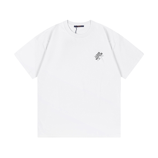 23ss春夏 ルイヴィトン服偽物メンズレディース 半袖 Tシャツの通販 Louis Vuittonロゴ刺繍