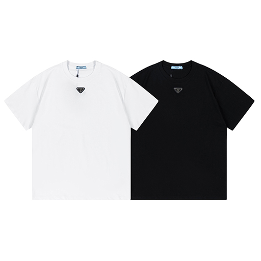 23ss春夏 プラダコピーメンズレディース 半袖 Tシャツの通販 prada黒マークゴロ