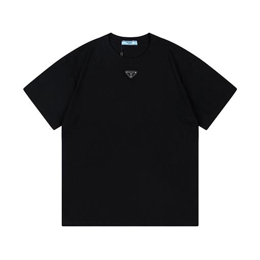 23ss春夏 プラダコピーメンズレディース 半袖 Tシャツの通販 prada黒マークゴロ