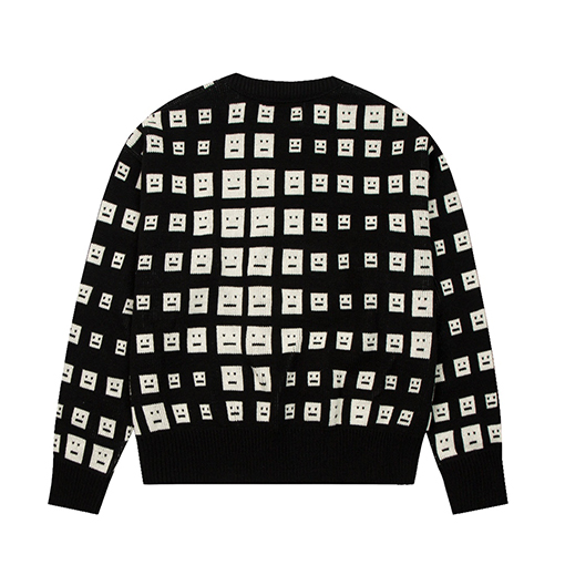 ACNE STUDIOS服スーパーコピーニット& セーター  モザイク表情の四角形の笑顔