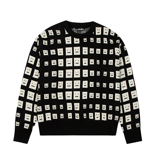 ACNE STUDIOS服スーパーコピーニット& セーター  モザイク表情の四角形の笑顔