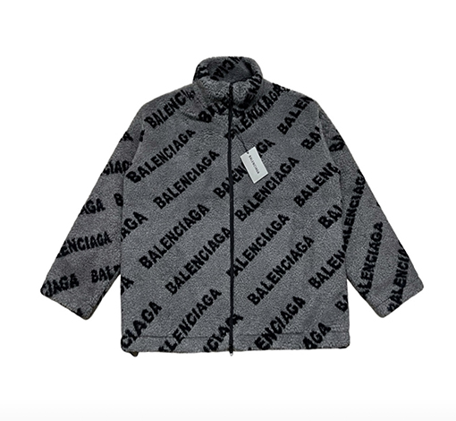 バレンシアガ服偽物フリースジャケットアウターBalenciagaロゴ