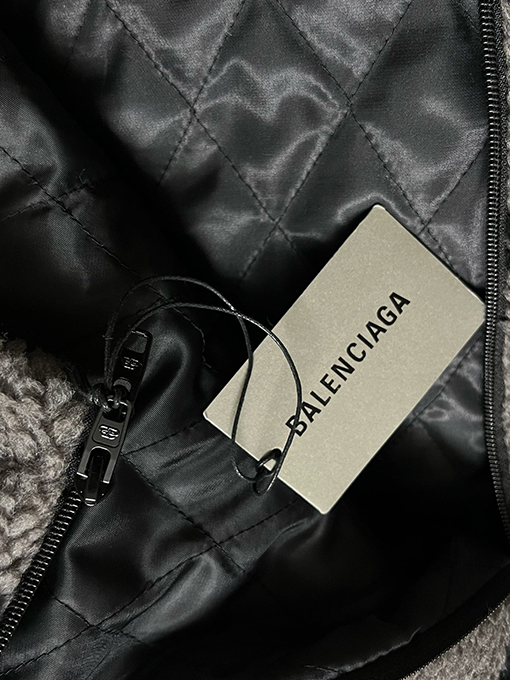 バレンシアガ服偽物フリースジャケットアウターBalenciagaロゴ