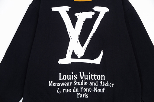 ルイヴィトン偽物 スウェットTシャツ   前後レタリングプリント