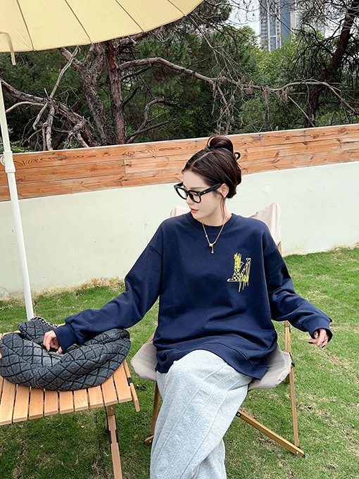 ルイヴィトン服コピー スウェットTシャツ 前後レタリングプリント