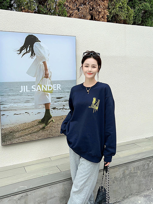 ルイヴィトン服コピー スウェットTシャツ 前後レタリングプリント