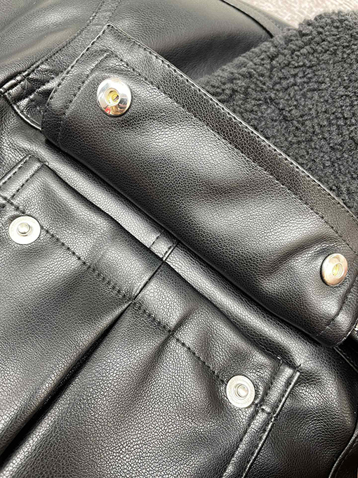 アミリ 服スーパーコピー ファーカラーレザーコートジャケット