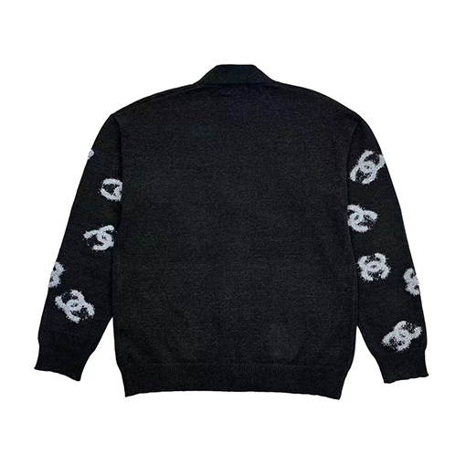 超美品 Chanelニットカーディガン   ダブルCジャカードカシミアカーディガン