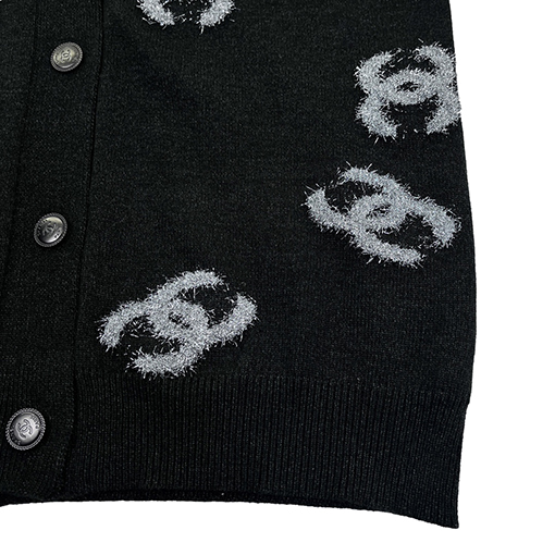 超美品 Chanelニットカーディガン   ダブルCジャカードカシミアカーディガン