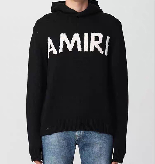 アミリ服スーパーコピー AMIRIロゴプリントロゴ ジャガードニット  フード