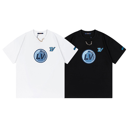 23新品ルイヴィトン服コピー プリント半袖Tシャツメンズファッション通販 2色
